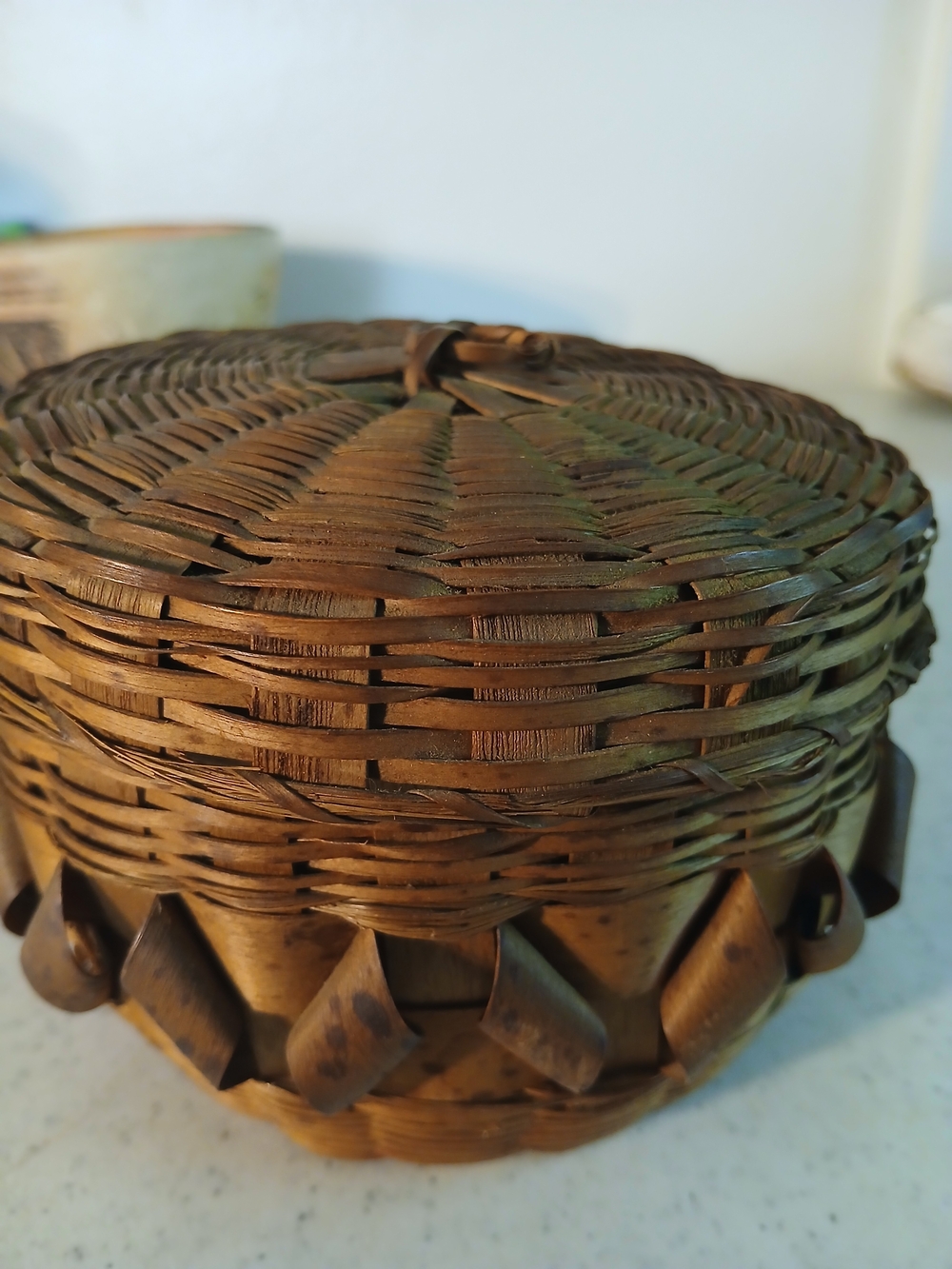 Penobscot Splint And Grass Basket Native Ash Splint Basket
